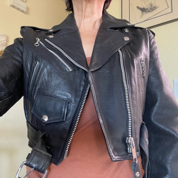 Vintage Vanguard Black Leather Motorcycle Jacket-Medium - Picture 13 of 15